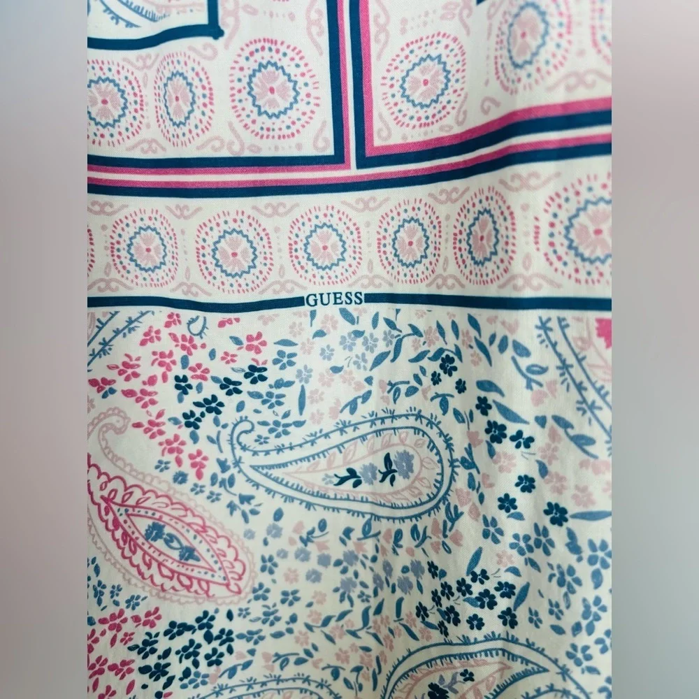Guess Pink & Blue Poplin Paisley Patterned Sleeveless Sundress Size 10