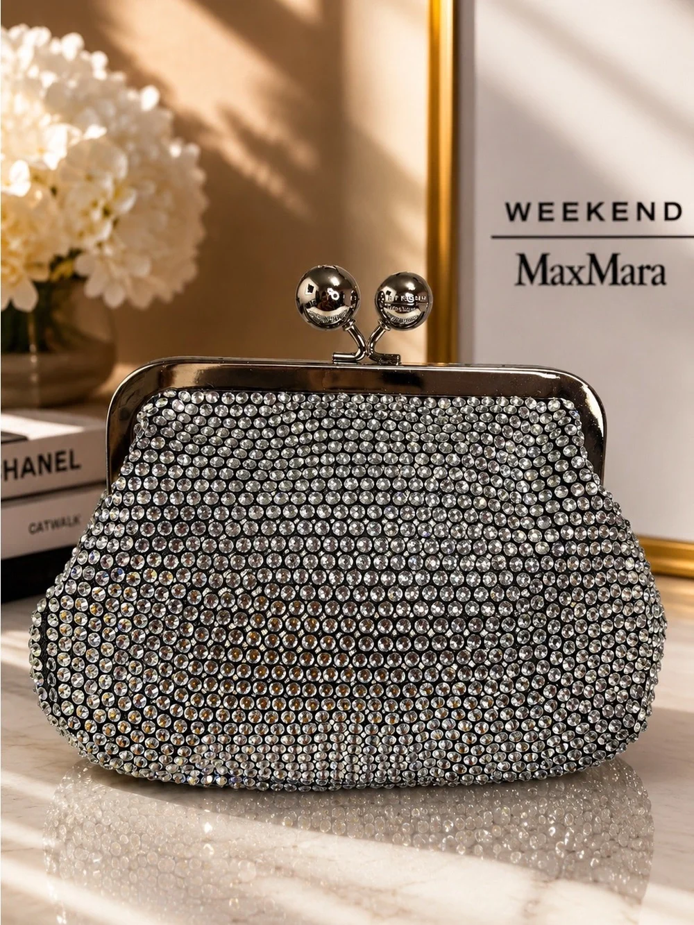 Weekend Max Mara Eliche Small Pasticcino Bag With Crystals