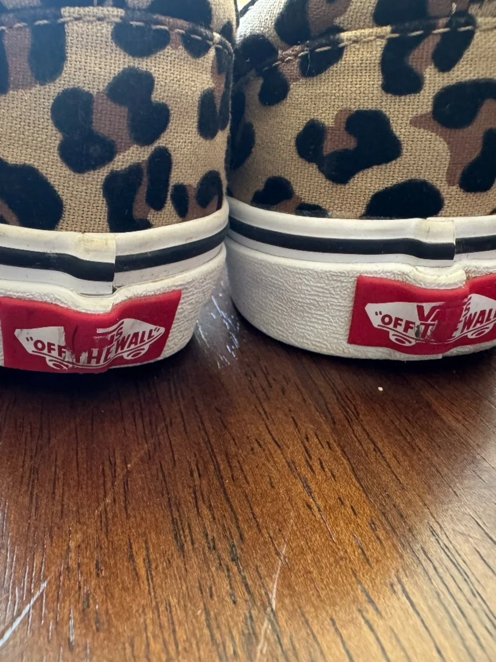 Girls Leopard Print Low Top Vans, Gently Used, Size Size 3 Girls,