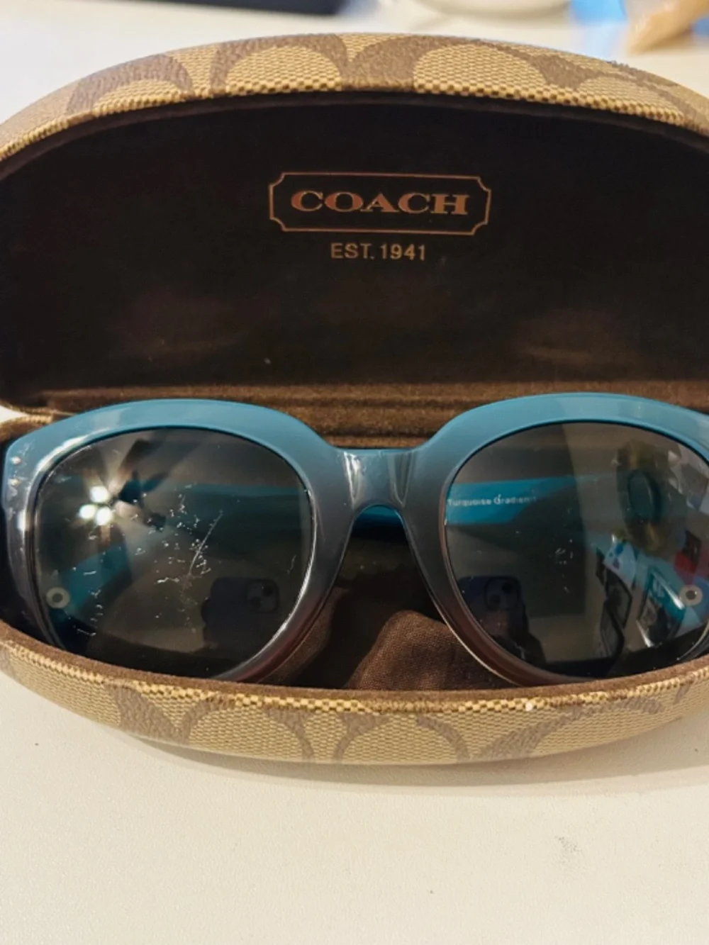 Coach Turquoise Gradient Casey Sunglasses