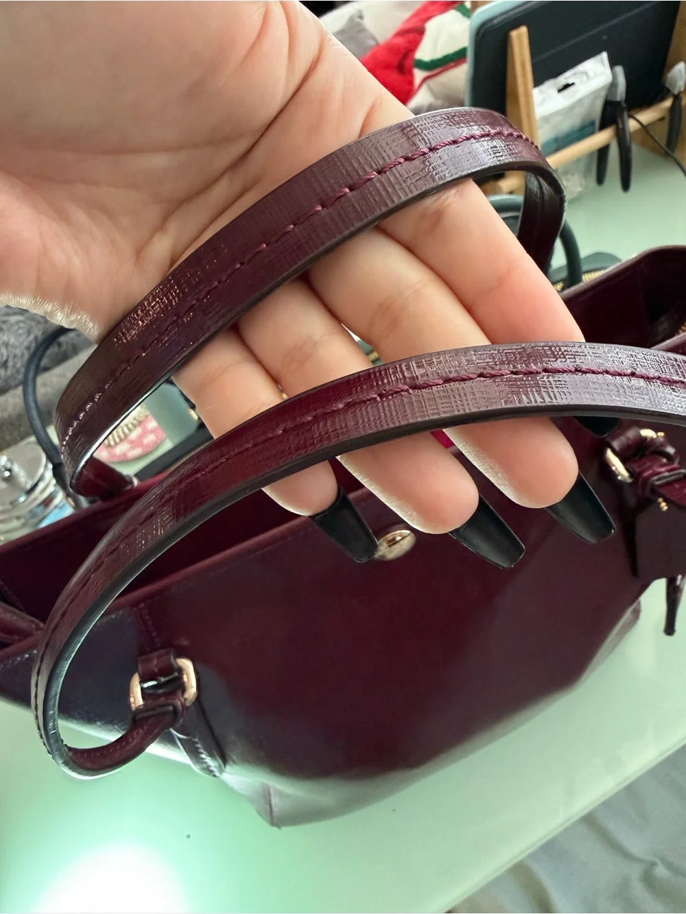 Coach burgundy patent