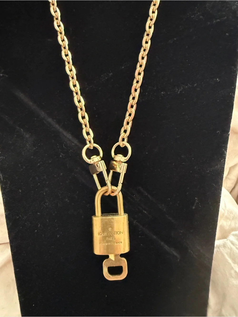 Louis Vuitton Gold Padlock Pendant Necklace