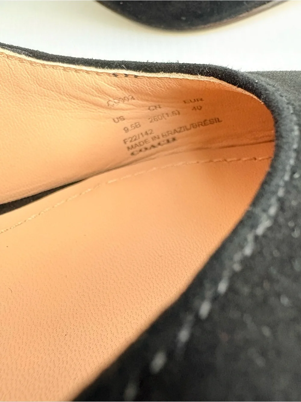 Coach black suede