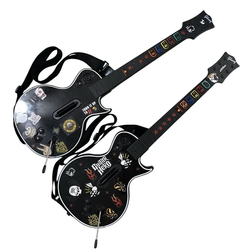 2 x Gibson Les Paul Guitar Hero Guitar PlayStation‎ PS2 PS3 No Dongle
