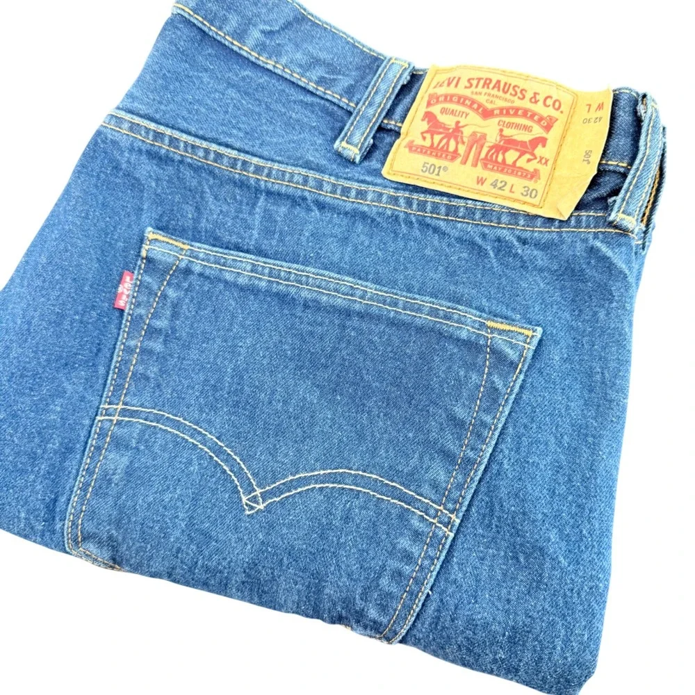 Levis 501 XX Mens Jeans 42x30 (40x29) Blue Medium Wash Button Fly Straight Leg
