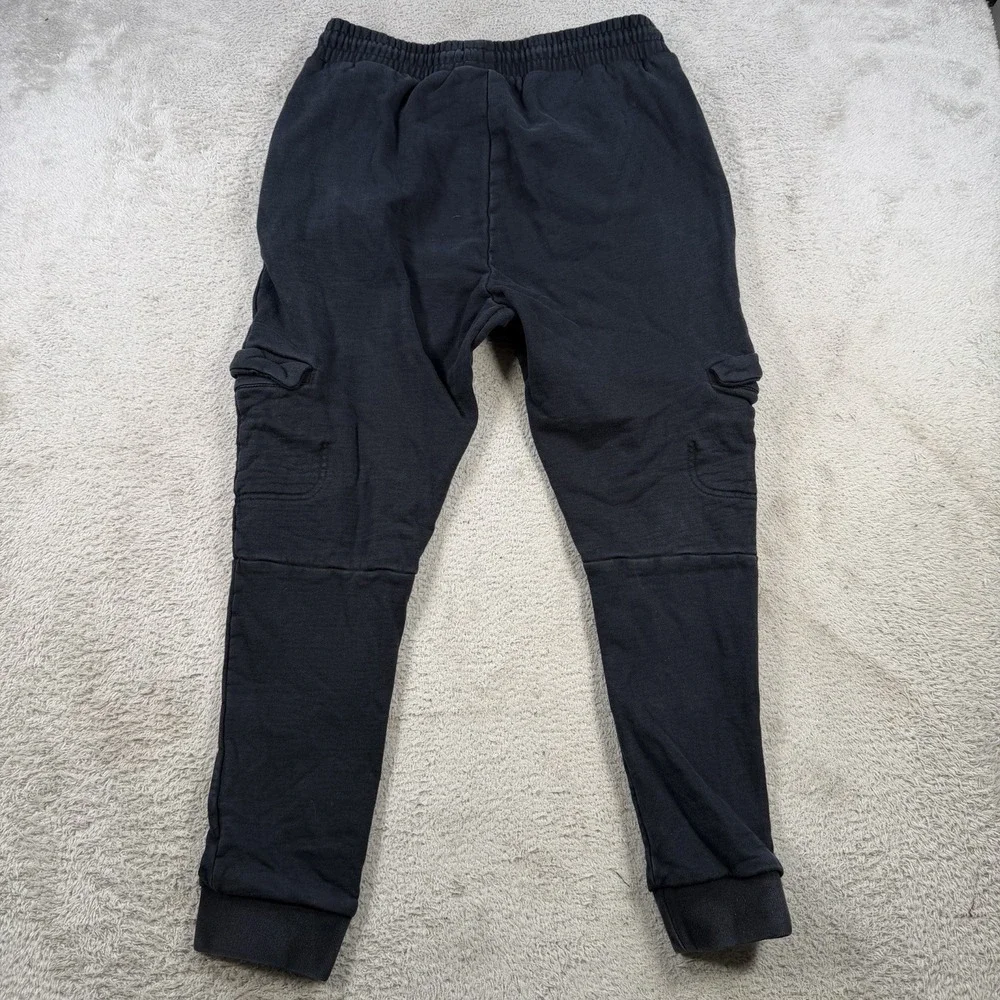 Gymshark Joggers Mens Large Black Cargo Gym Drawstring Stretch Fleece Sweatpants