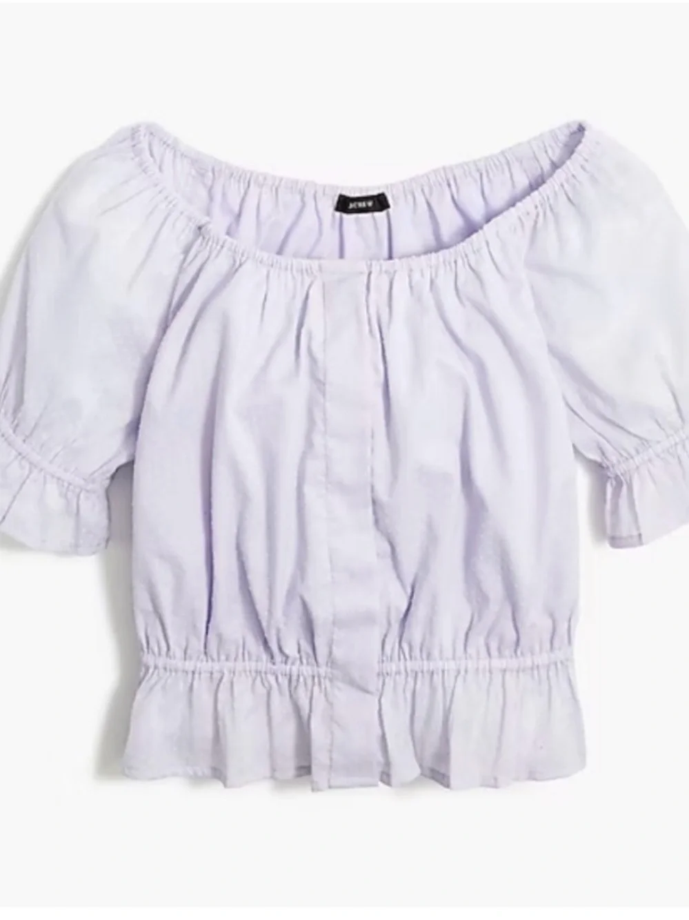 J. Crew Light Lavender Scoop-Neck Peplum Blouse