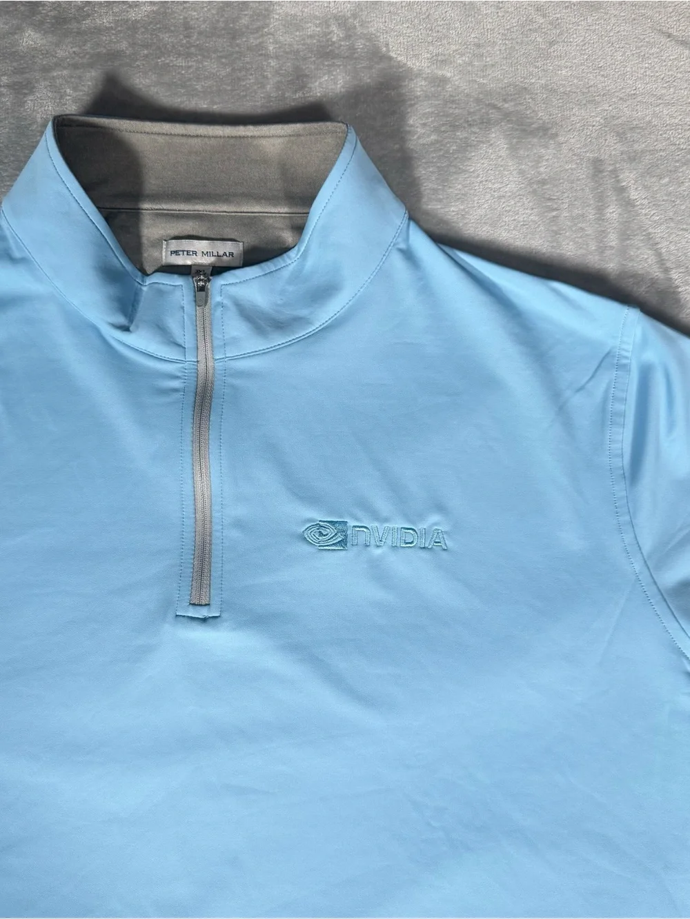Peter Millar 1/4 Zip Pullover Mens 3XL Nvidia Dell Tech Performance Blue