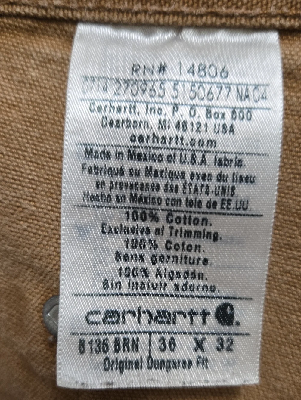 Carhartt b136 brown