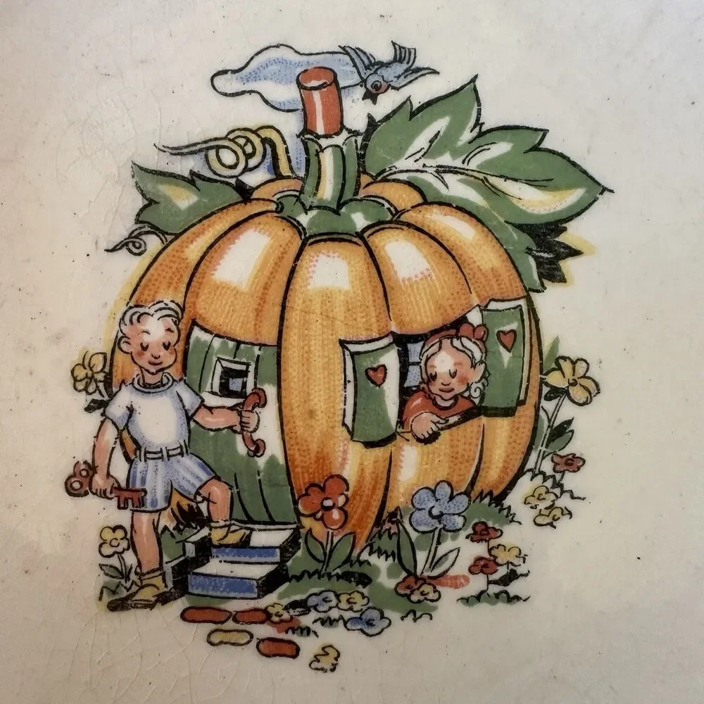 Vintage Salem China Peter Peter Pumpkin Eater Child Bowl Quaker Lady Z USA