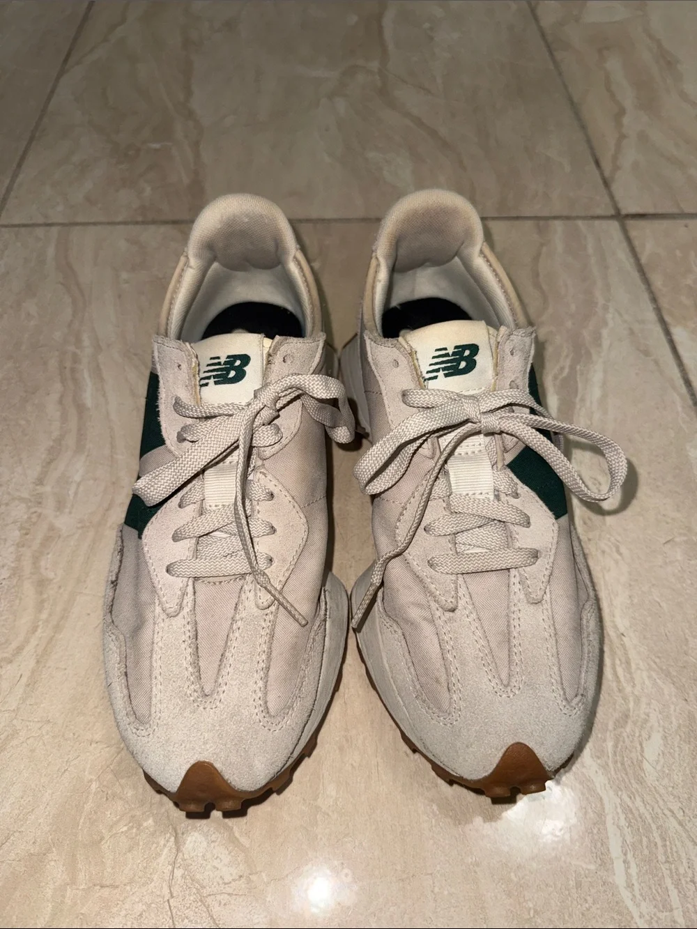 New Balance cream suede