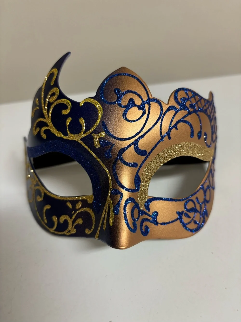Blue and Gold Venetian Masquerade Mask