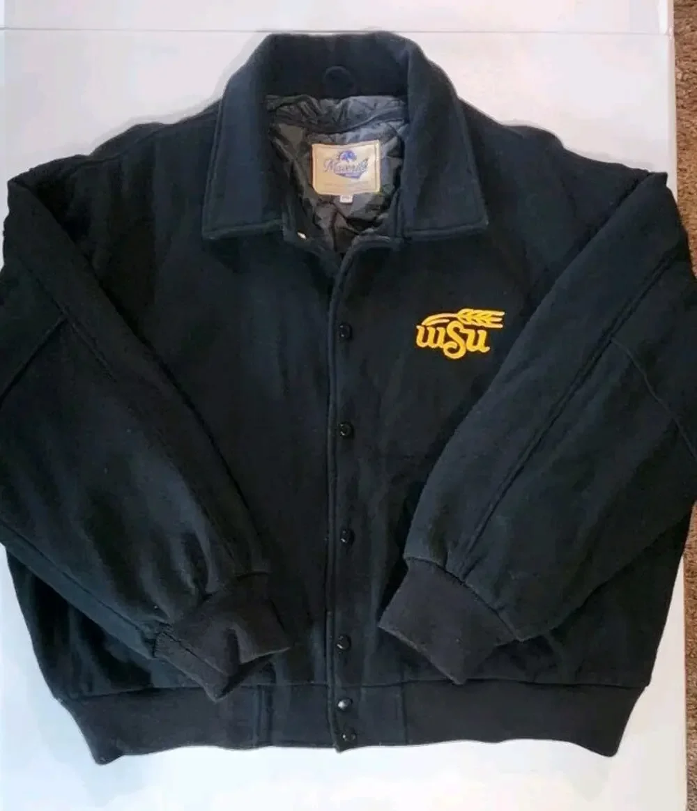 Maverick Awards Wichita State University Black Letterman Jacket Size 3XL