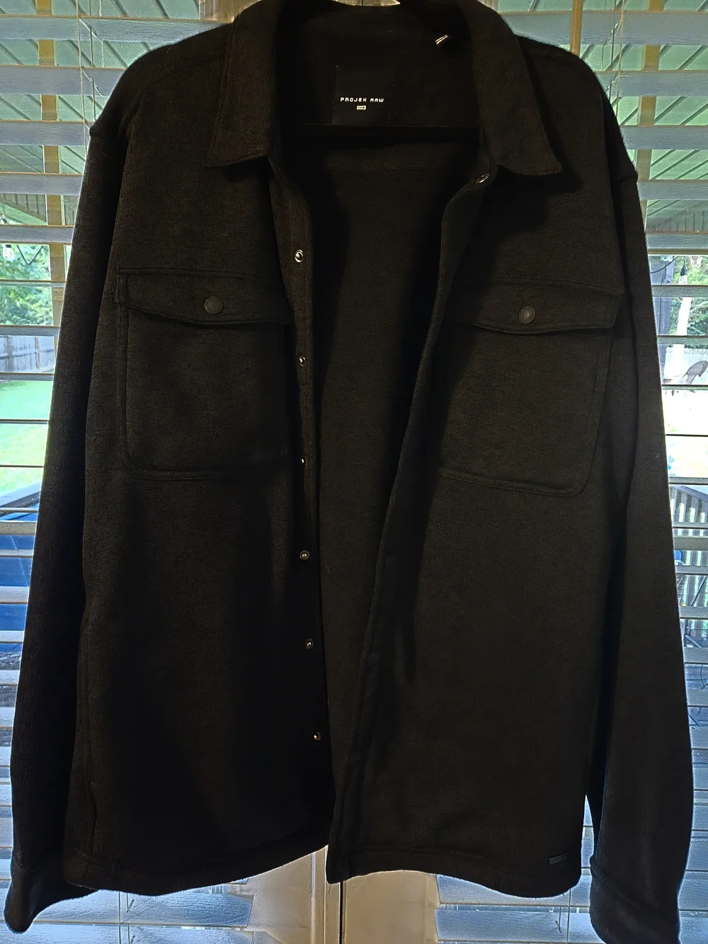 Projek Raw Black Overshirt  Fleece Lined Jacket Sz 2XL