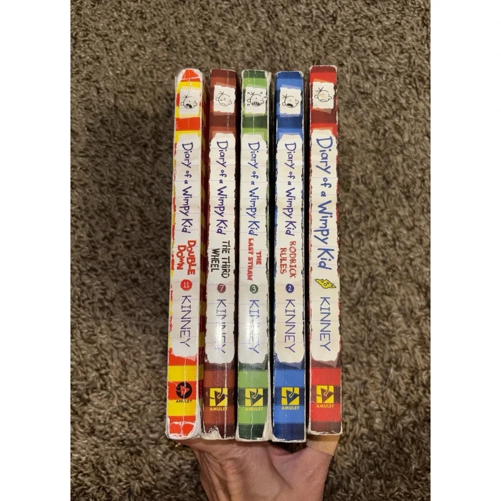 Diary of a Wimpy Kid PB Books by Kinney - Lot of 5 (1-3, 5, & 11)