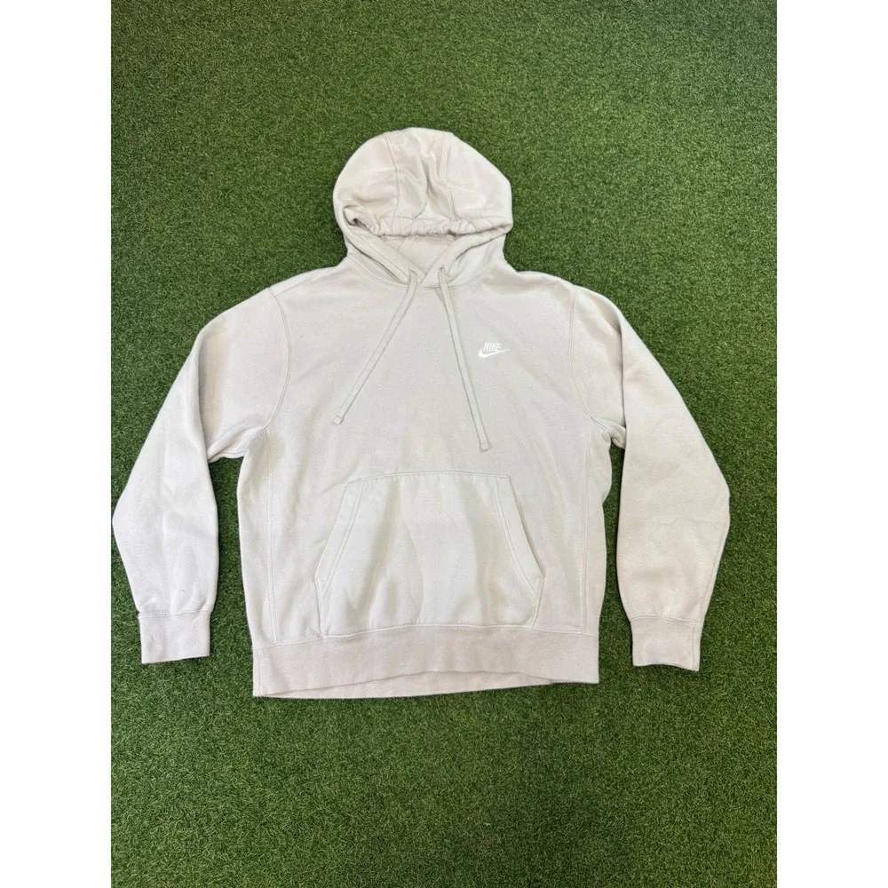 Nike Mens Sportswear Club Fleece Hoodie‎ Beige Oatmeal Pullover Medium BV2654