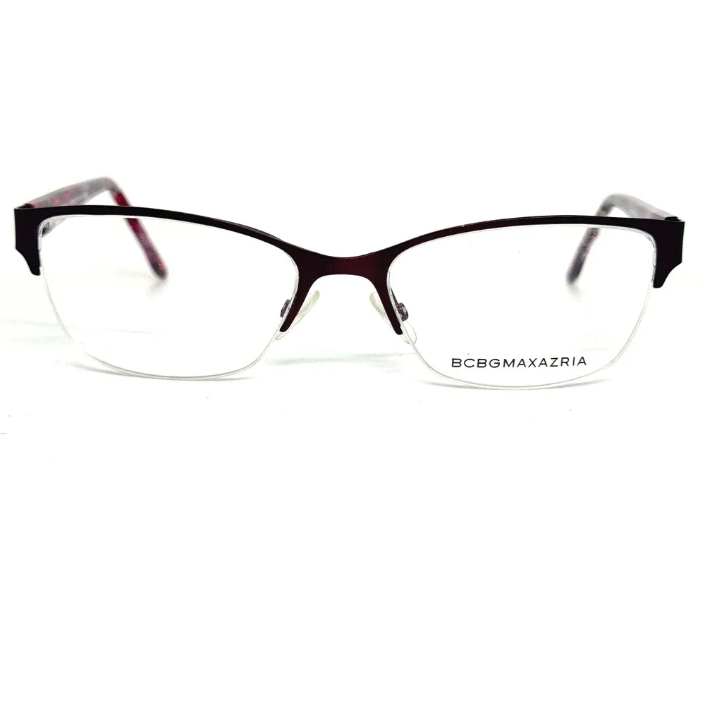 BCBG Maxazria Cat Eye Half Rim Frame Eyeglasses Kana‎ Wine 53 17 135 H13468