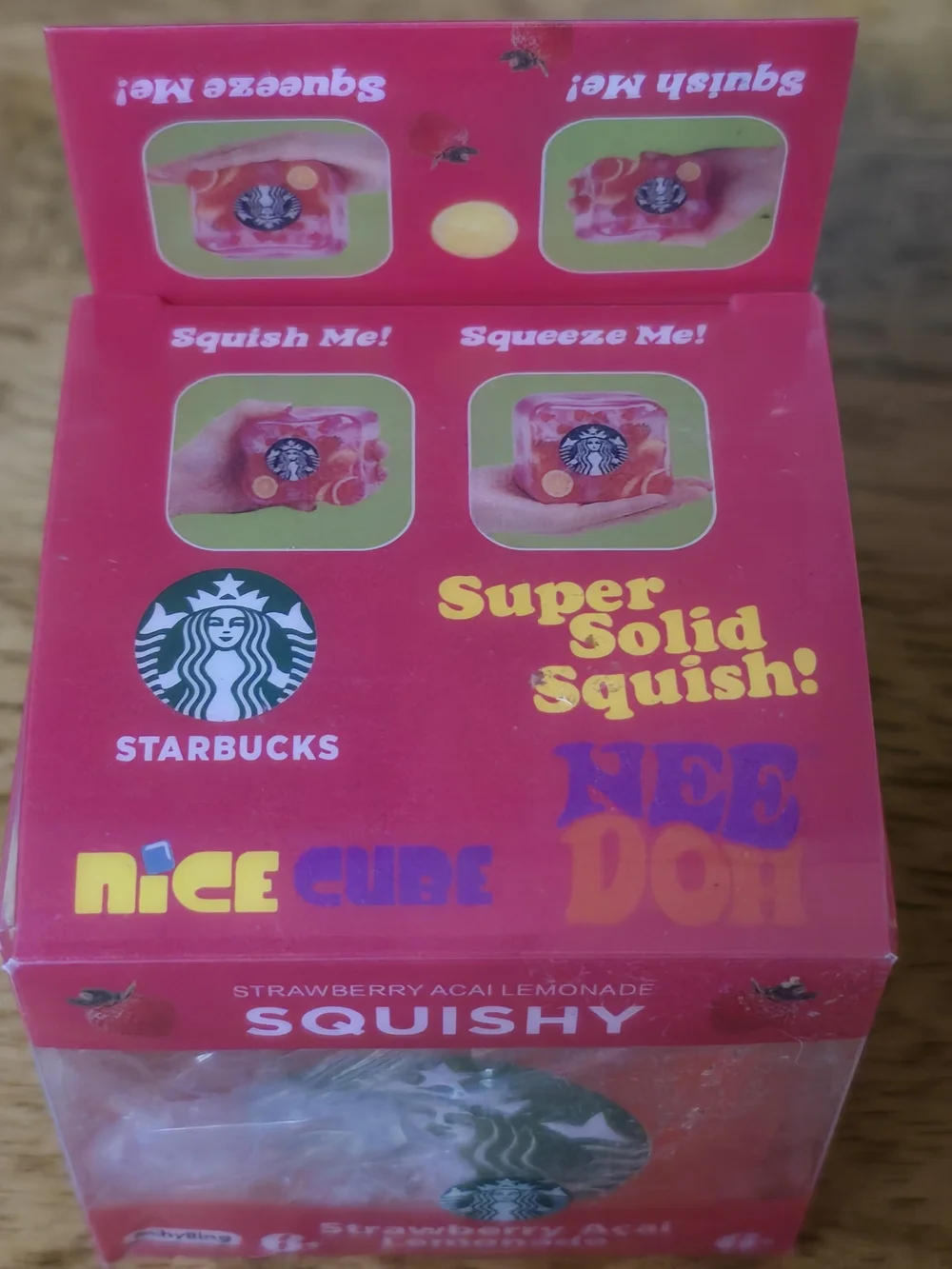 Starbucks Strawberry Acai Lemonade Squishy - Pink Cube