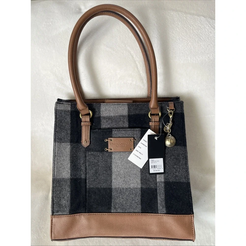 Tignanello Lexington Tote Women's Wool Bag Top Handle Handbag MSRP $139.00 NWT