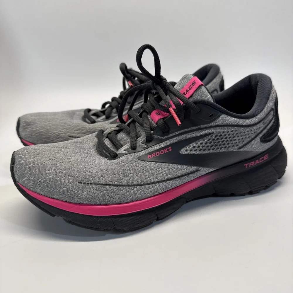 Brooks Womens Trace 2 Running Shoes Sneakers Women 10 B Gray Pink 1203751B038
