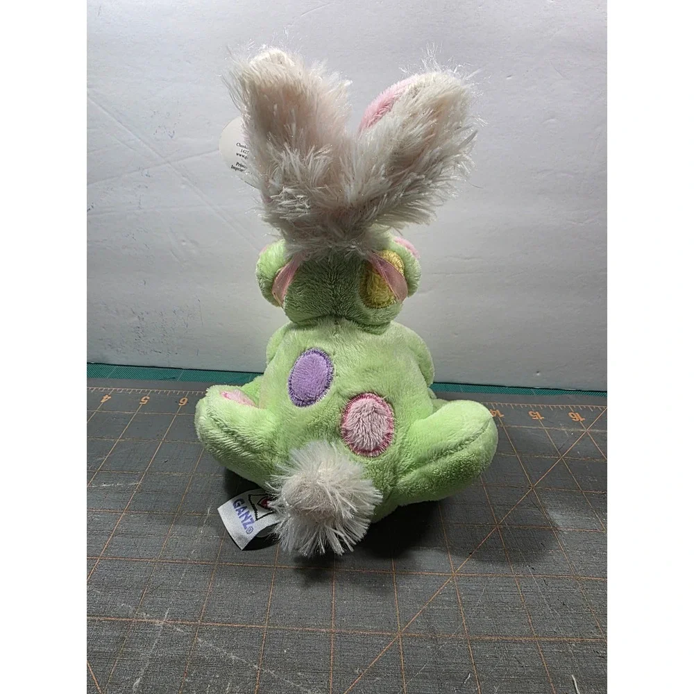 Ganz Frabbit Plush Toy Green Frog Bunny Ears Polka Dot Small NWT