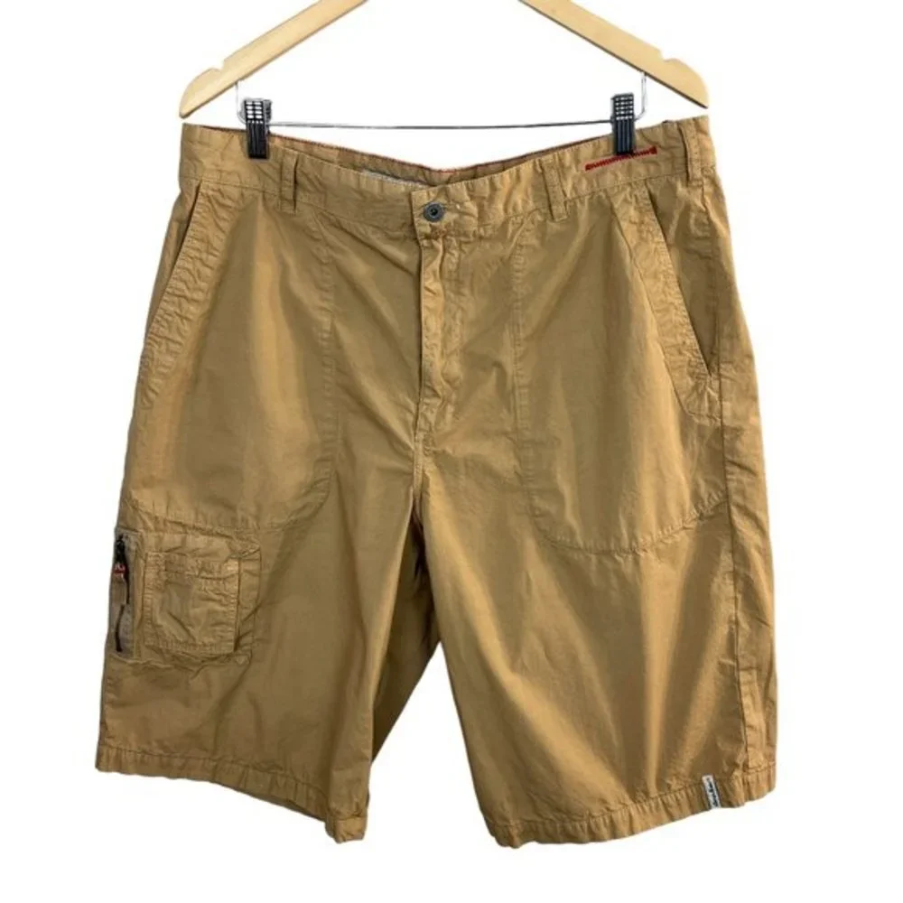 Guess Jeans‎ Shorts 36 Mens Khaki Utility Pockets 100% Cotton