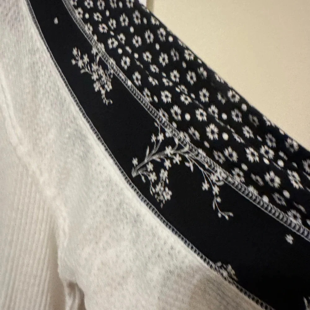 Free People Auxton Wrap Floral Top Black/White 90’s Boho Cottagecore Festival