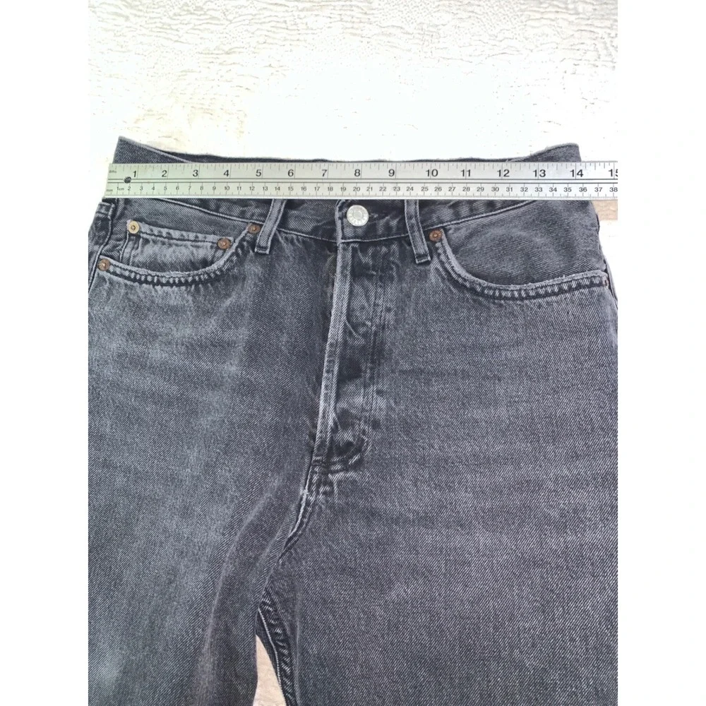 Agolde 90s Pinch Waist Jeans Washed Black Straight Leg Denim Size 26