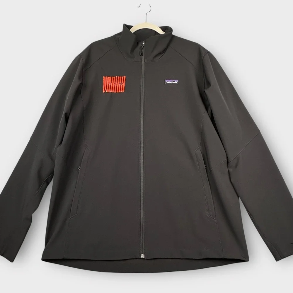 Patagonia Jacket Mens XL Black Softshell‎ Adze Embroidered Full Zip 83525