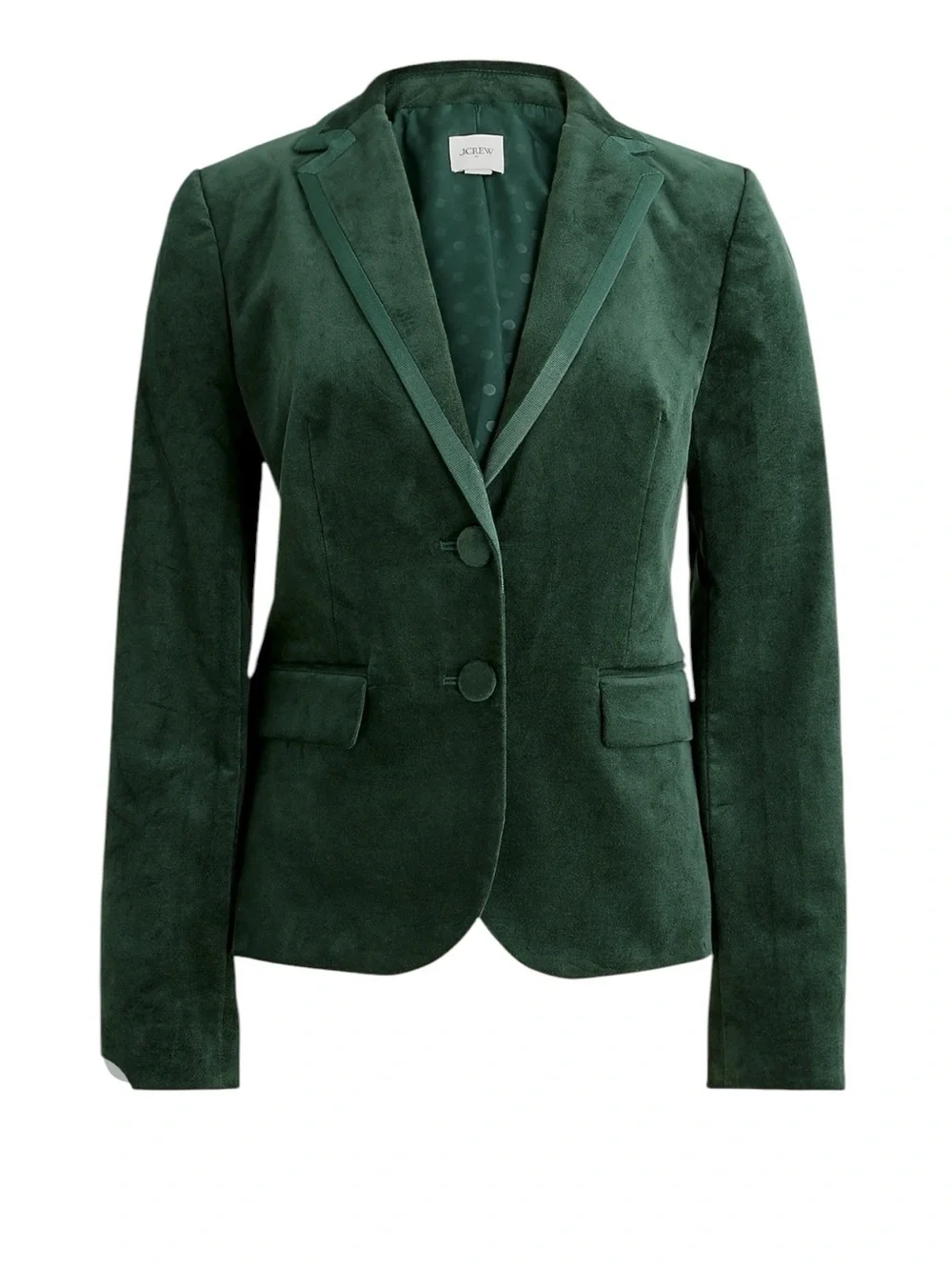 New J.Crew Classic schoolboy green velvet blazer plus size 16 jcrew CO106