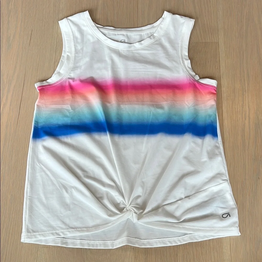 GAP Blue and White Tie Front Muscle Tee