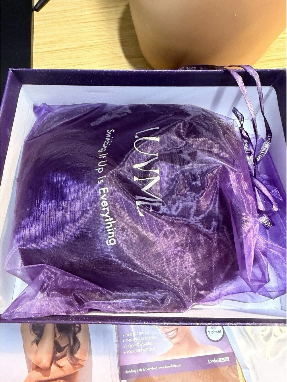 LUVME For You Dark Brown Human Hair Wig Shoulder Length Side Part Lace Wig Bob *