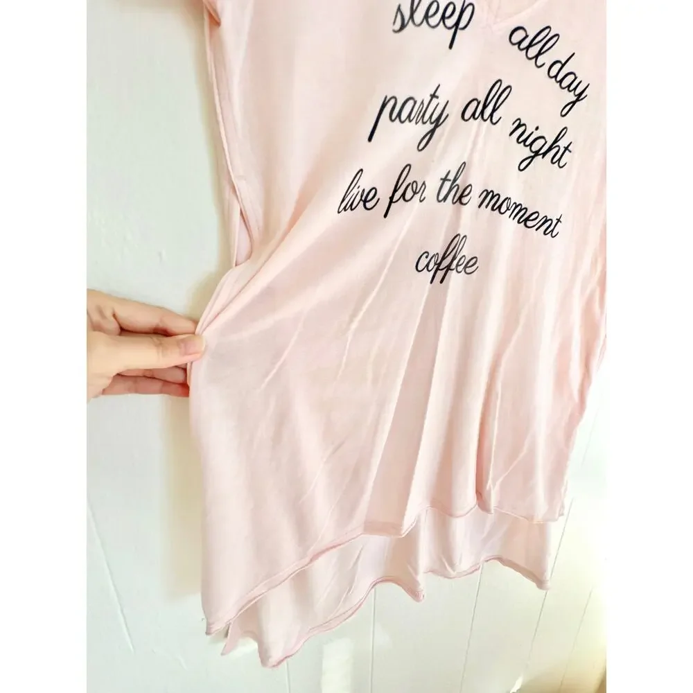 Vintage Y2K Abercrombie Gold Label Pink Side Split Sleep Shirt Dress XS