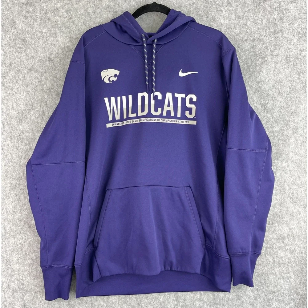 Nike Kansas State Wildcats Hoodie Mens Large Purple Therma Fit‎ Circuit Pullover