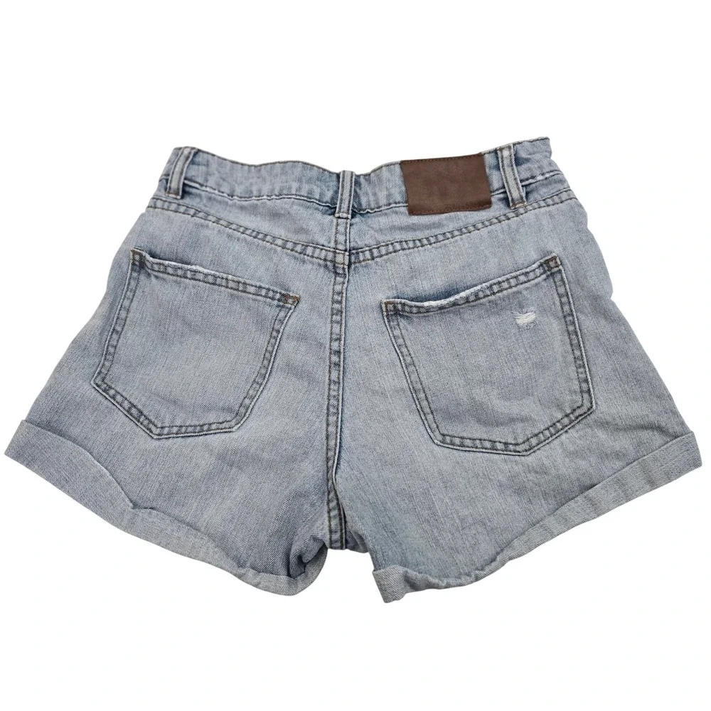 Billabong High Tides Distressed Denim Shorts Women Size 26 Thrashed Cut Off Blue