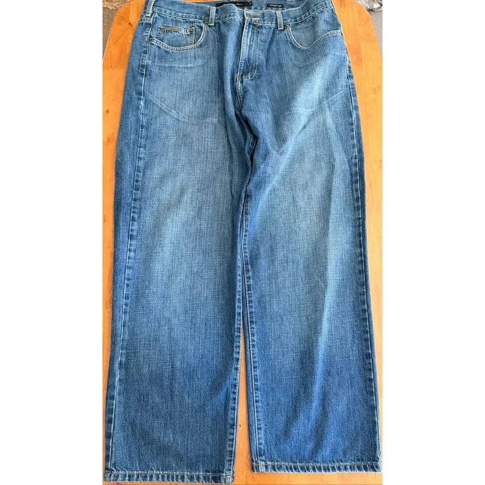Vintage Y2K 2000s Calvin Klein Jeans Relaxed Straight Baggy Wide jeans 36 VTG‎