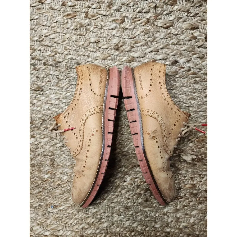 Cole Haan Zerogrand Wingtip Oxford Taos Nubuck Brown Dress Shoes Size 8