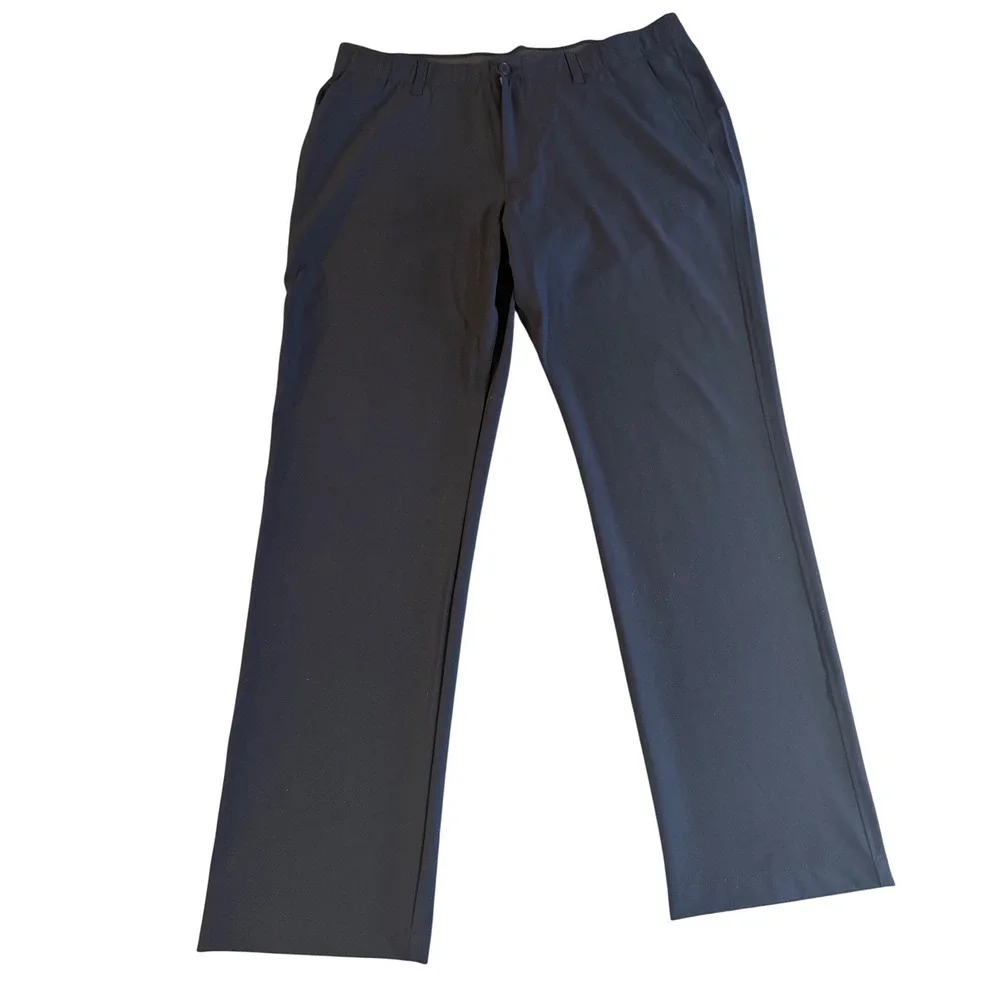 Under Armour Mens Golf Pants Black 40x32 Straight Leg Flat Front‎ Performance