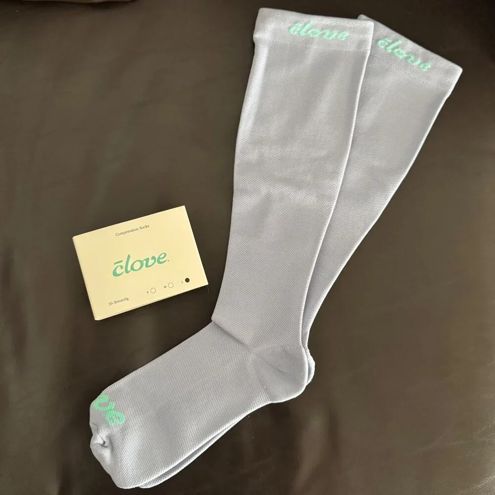 Clove Compression Socks‎ 20-30mmHg Graduated Support Forever Blue sz Large women