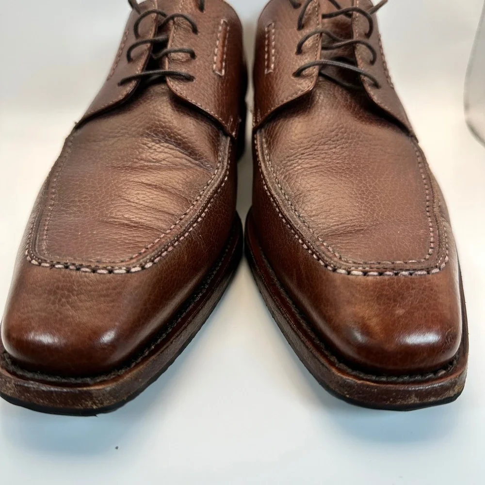 Romano Martegani Apron Toe Derbies Mens 8 Brown Leather‎ Italian Luxury Classic