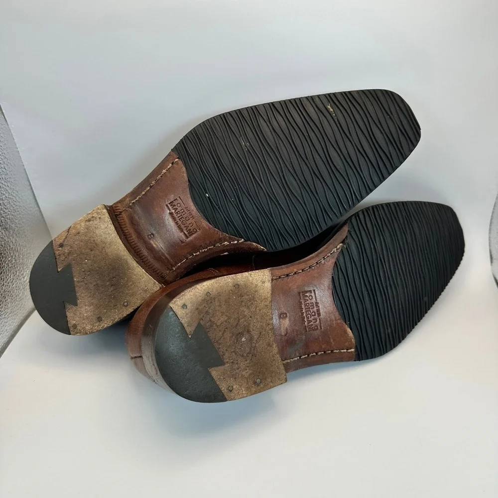 Romano Martegani Apron Toe Derbies Mens 8 Brown Leather‎ Italian Luxury Classic