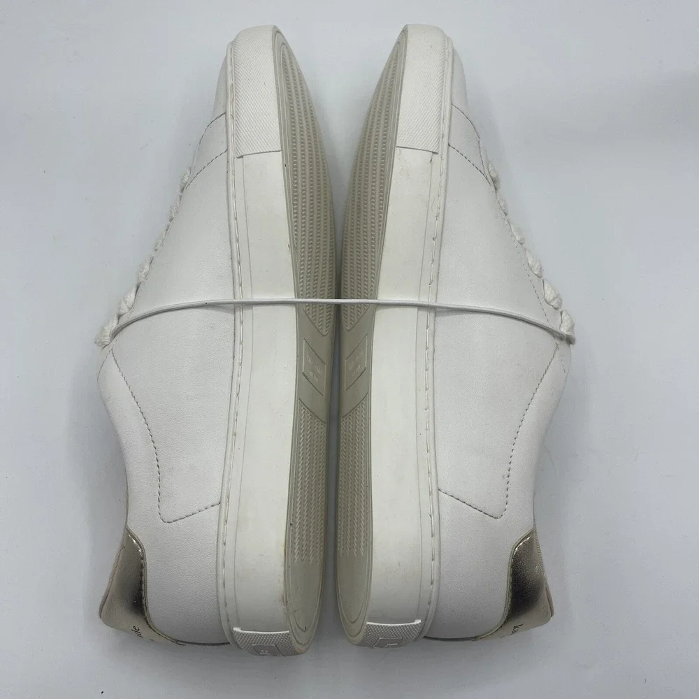 Kate Spade Angelise White Leather Sneakers Womens 10 B Lace Up Shoes‎ Spade