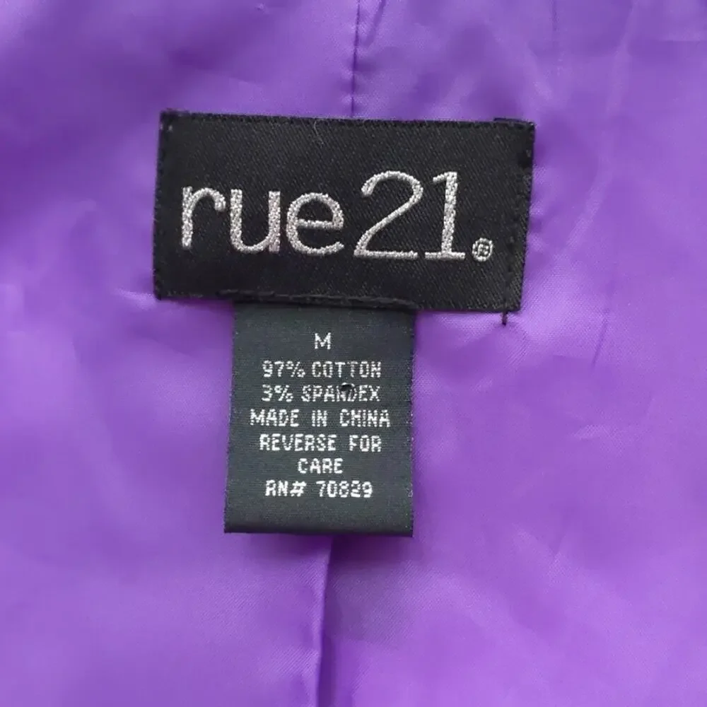 Rue21 Belted Zebra Striped Jacket Size Medium