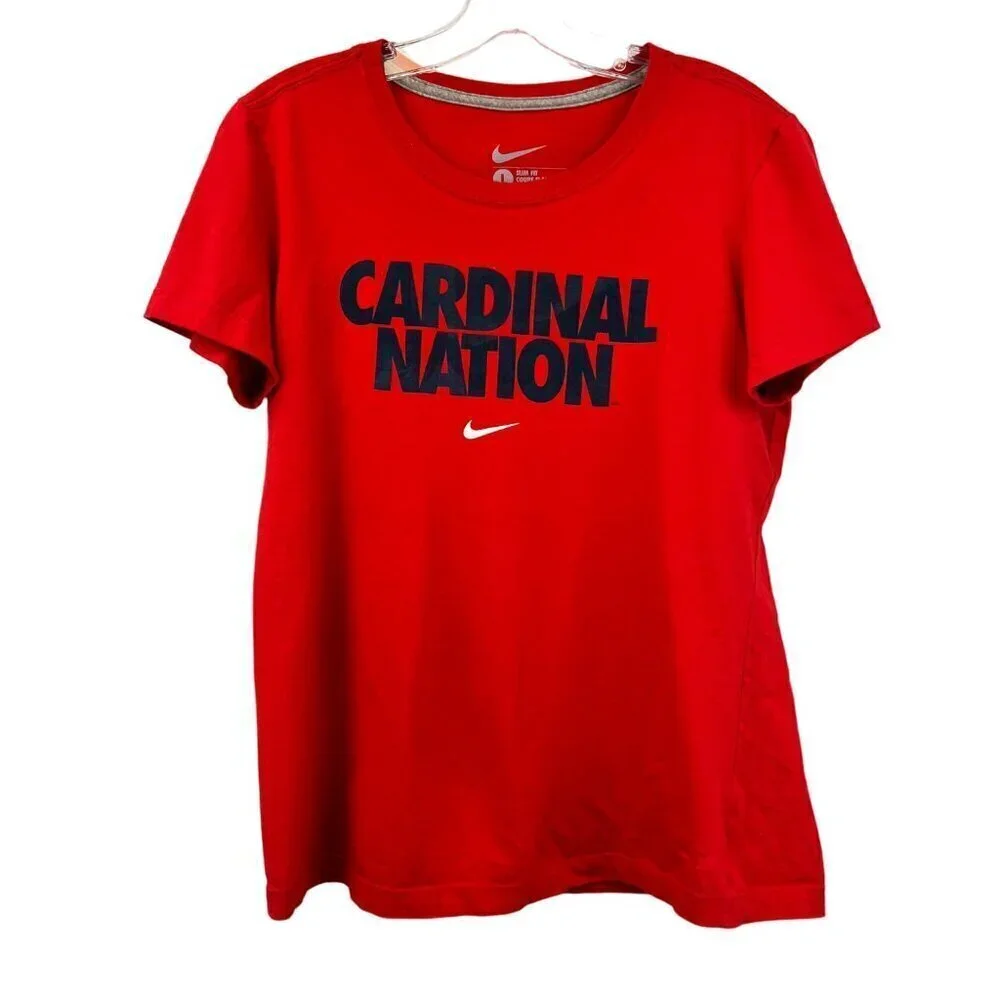 Nike Womens St Louis Cardinals T-Shirt Red/Multi Size Large Slim Fit