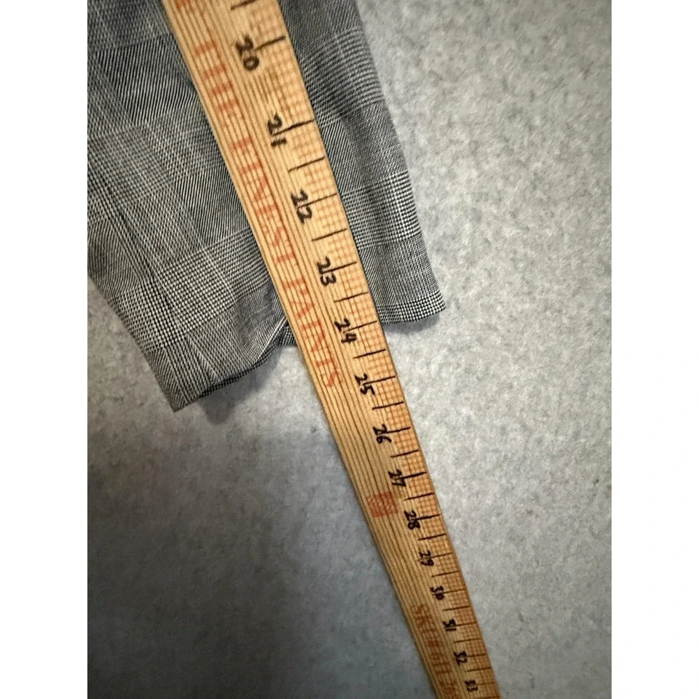 Zara Blazer Womens 4 Gray Plaid One Button Lined Stretch Tailored‎ Jacket Career