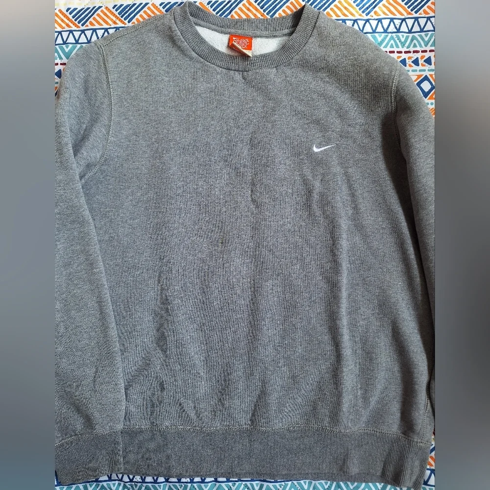 Vintage Nike Athletic Dept Grey Mini Swoosh Sweatshirt Men's L Crewneck Pullover