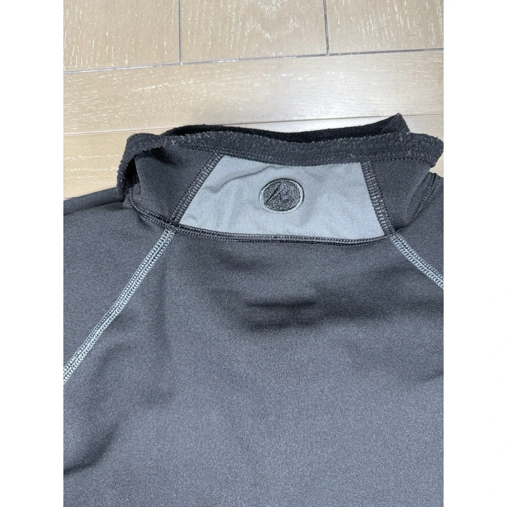 Marmot 1/4 Zip Fleece Pullover Jacket‎ Large Black  Sweater Hiking Base Layer