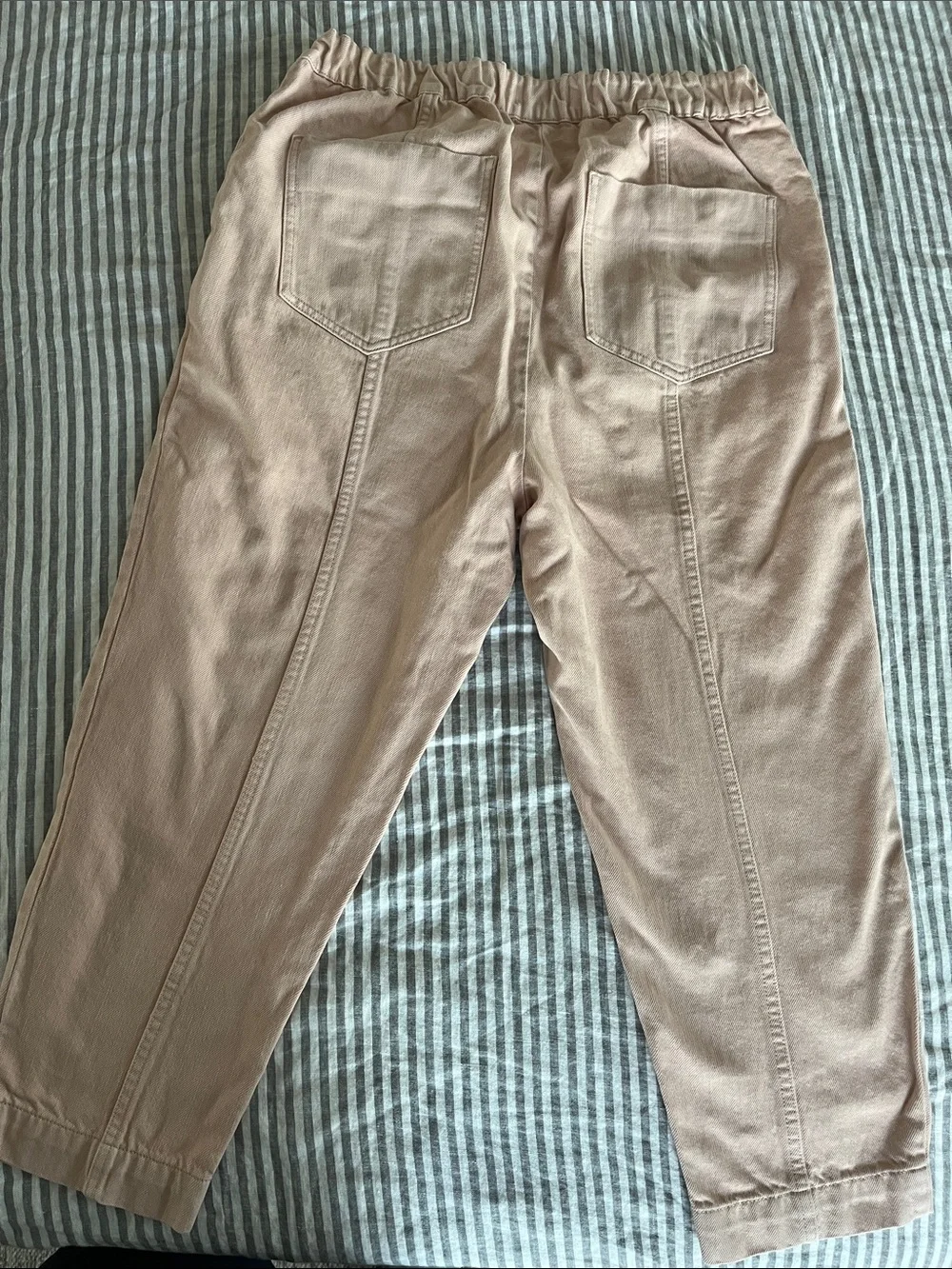 Hatch Collection Maternity Underbelly Denim Cropped/tapered Pants Blush Pink