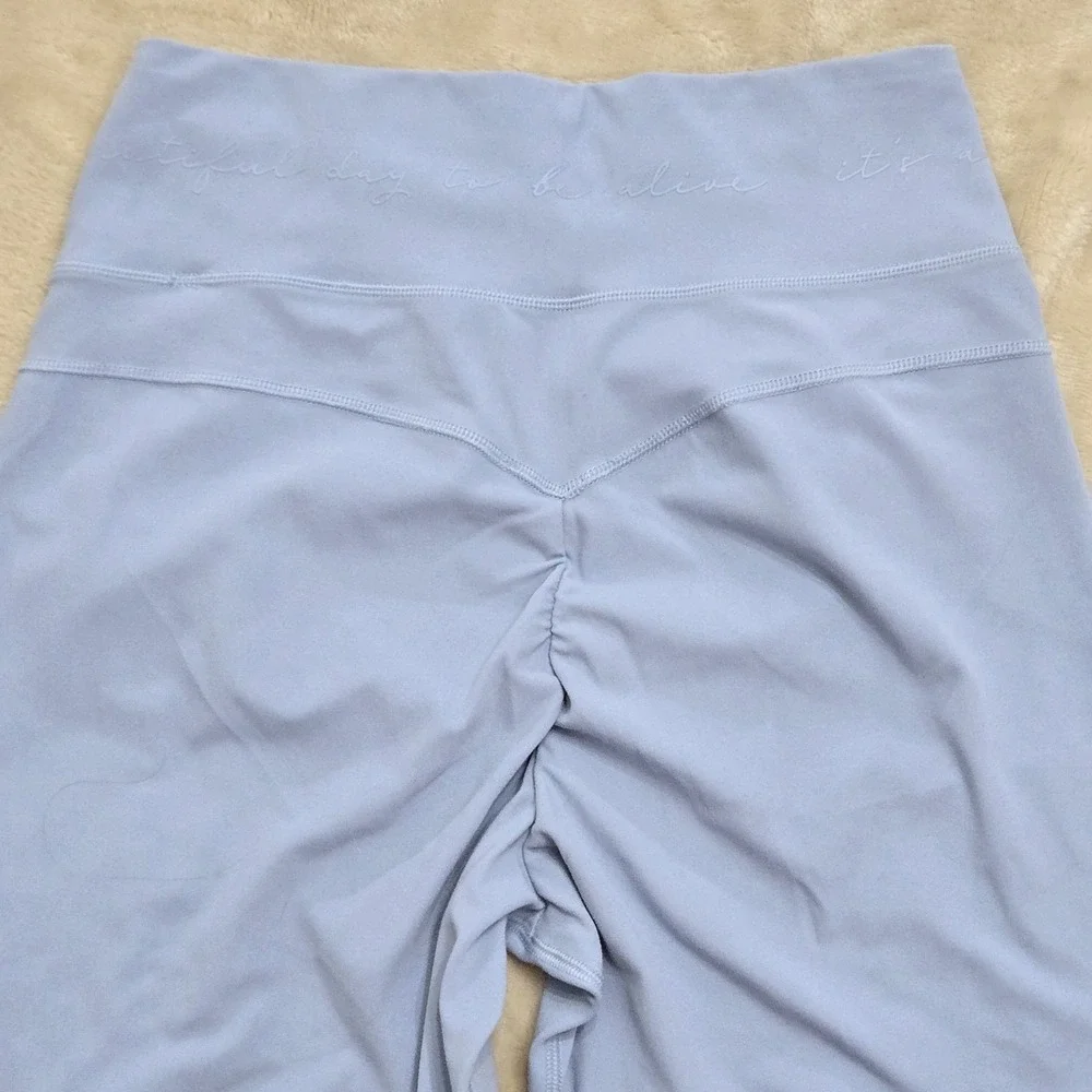 Gymshark Scrunched Biker‎ Shorts Sz S Ladies Whitney Summers Blue Workout Gym