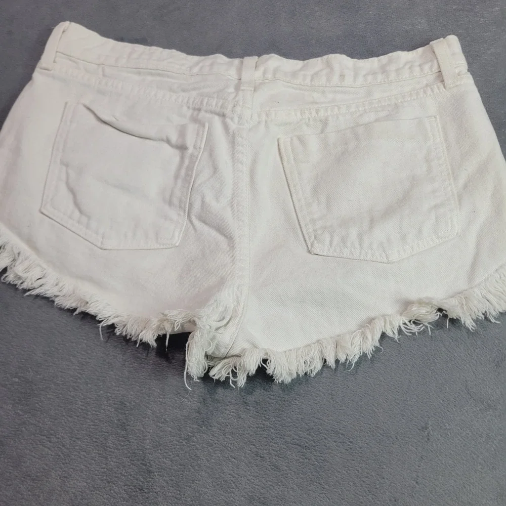 Pistola Denim Shorts Womens 30 White‎ Distressed Cut-Off Frayed P4821IS Summer